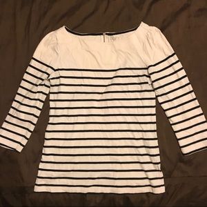 3/4 length boat neck striped tee